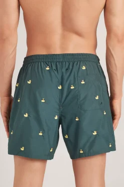 Badpak Zwemboxer met Geborduurde Badeendjes