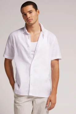 Blouse van Linnen en Katoen met Korte Mouwen