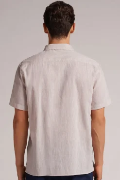 Blouse van Linnen en Katoen met Korte Mouwen