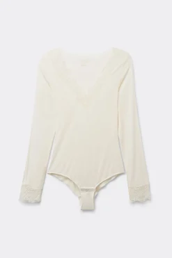 Body met Lange Mouwen van Ultralight Modal met Kasjmier en Kant