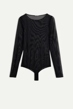 Body van Tule met Lange Mouwen