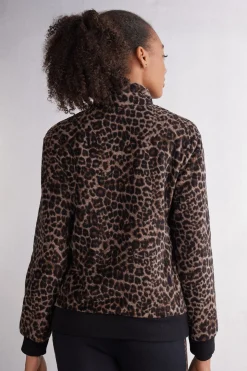 Bomberjack van Gespikkelde Fleece Luxurious Leopard
