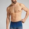 Boxer Superior Katoen Print Strepen Blauw