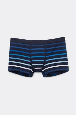 Boxer Superior Katoen Print Strepen Blauw