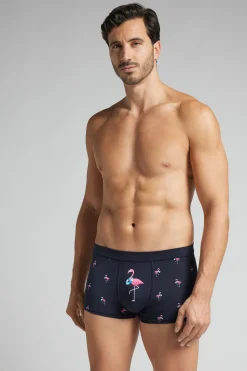 Boxer van Natural Fresh Katoen met Flamingo's Print
