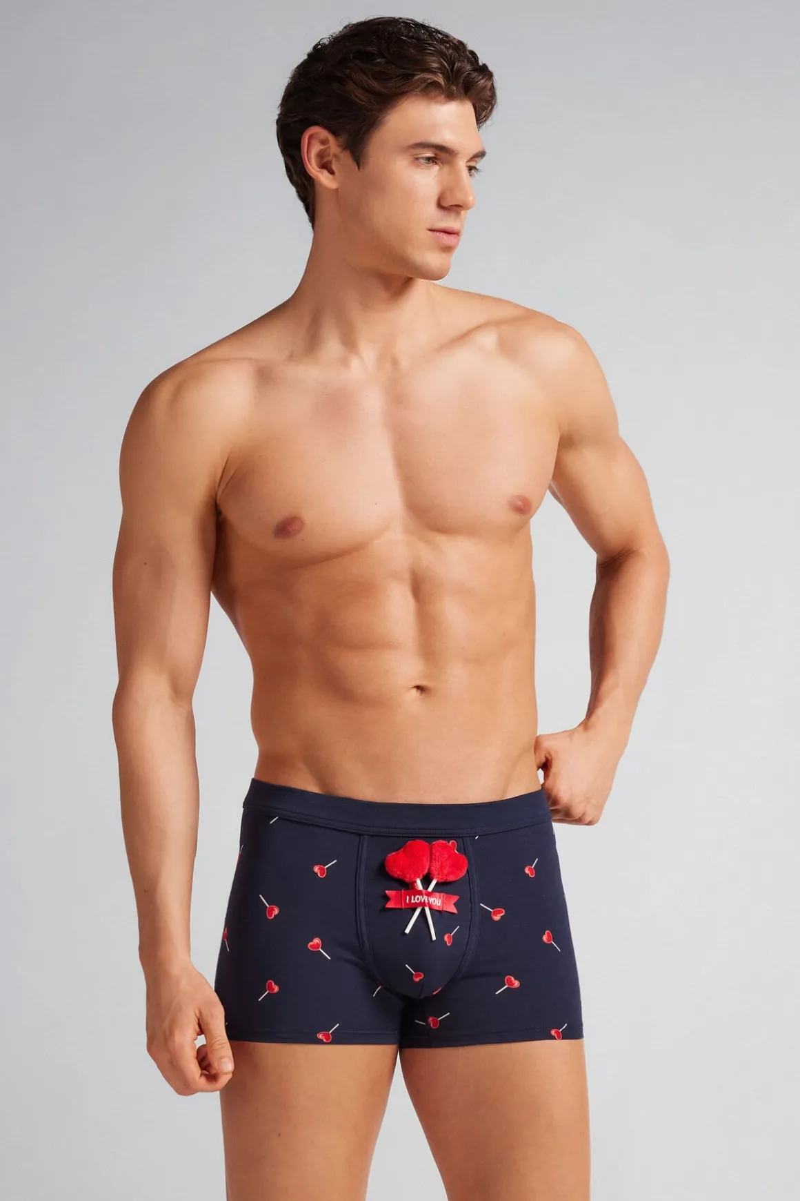 Boxer van Superior Katoen met Pluchen Hartjeslolly's