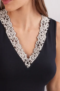 Canotta in Modal e Pizzo Pretty Flower