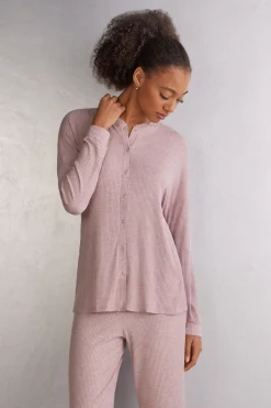 Chic Comfort Trui met Lange Mouwen Open aan de Voorkant van Modal