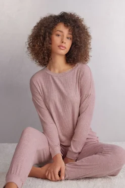 Chic Comfort Trui met Lange Mouwen en Boothals van Modal