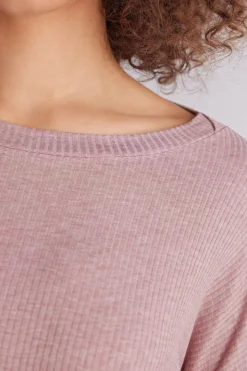Chic Comfort Trui met Lange Mouwen en Boothals van Modal