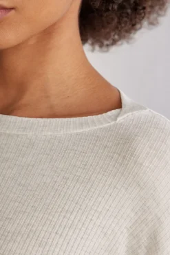 Chic Comfort Trui met Lange Mouwen en Boothals van Modal
