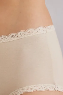 Hipster met Hoge Taille van Katoen en Kant