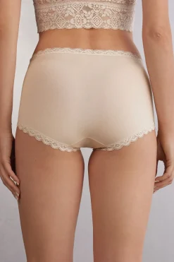 Hipster met Hoge Taille van Katoen en Kant
