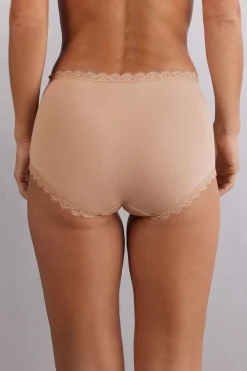 Hipster met Hoge Taille van Katoen en Kant