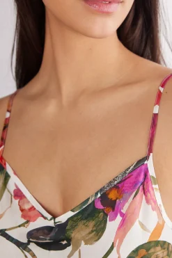 Imaginary Journey Lange Onderjurk van Viscose Satijn