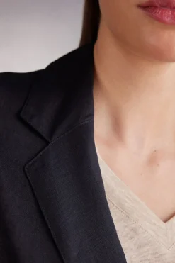 Jas met Double-breasted Sluiting van Linnen