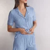 Korte broek in Modal met Oxford-Strepen