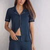 Korte Broek van Modal met Profielen in een Contrasterende Kleur