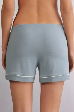 Korte Broek van Modal met Profielen in een Contrasterende Kleur