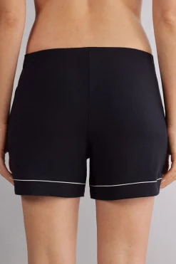 Korte Broek van Modal met Profielen in een Contrasterende Kleur