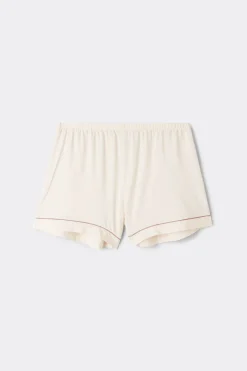 Korte Broek van Modal met Profielen in een Contrasterende Kleur