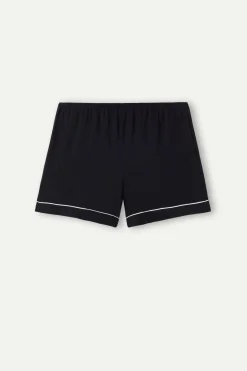 Korte Broek van Modal met Profielen in een Contrasterende Kleur