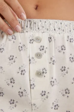 Korte Broek van Superior Katoen Dusty Flower