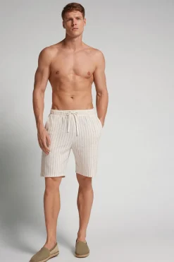 Korte Broek van verticaal gestreepte Sweatstof