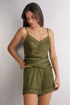 Korte Broek van Zijde met Kant