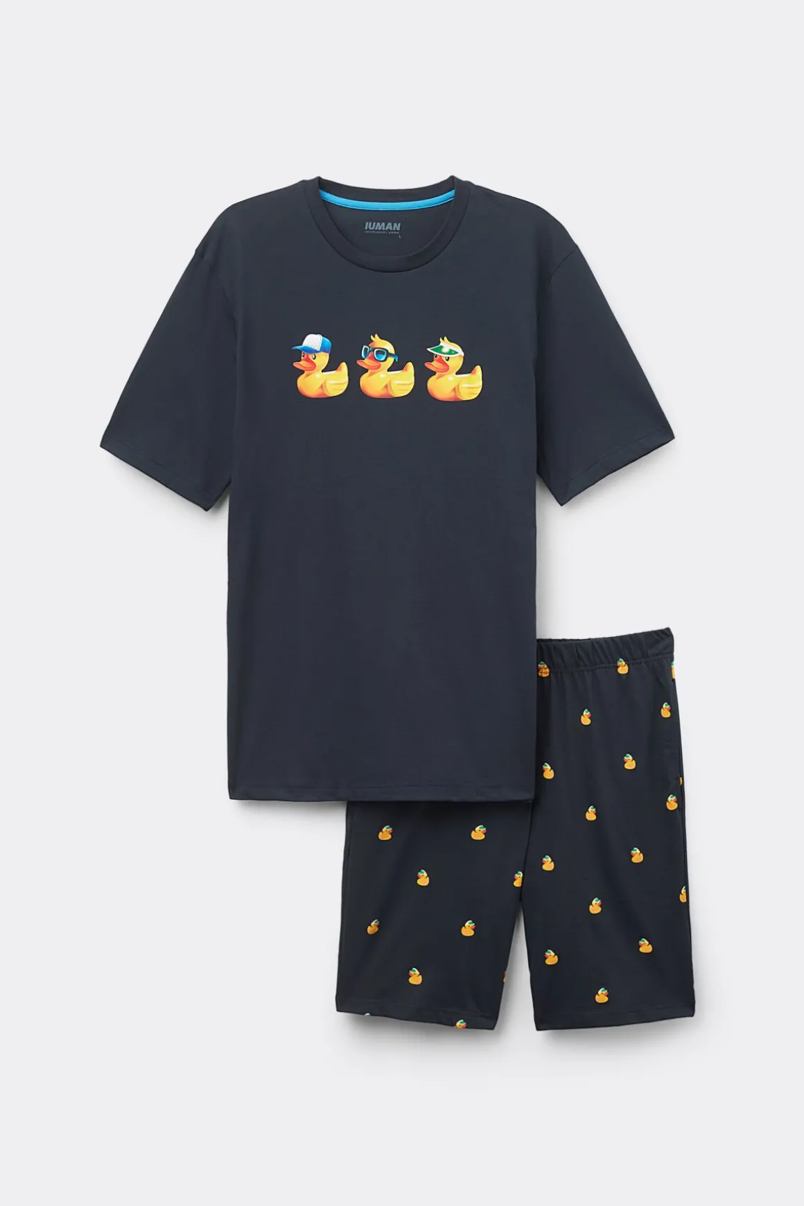 Korte Pyjama van Katoen met Eenden-print