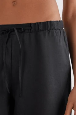 Lange broek van linnen met trekkoord