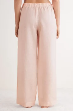 Lange broek van linnen met trekkoord