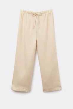 Lange broek van linnen met trekkoord