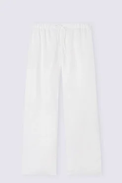 Lange broek van linnen met trekkoord