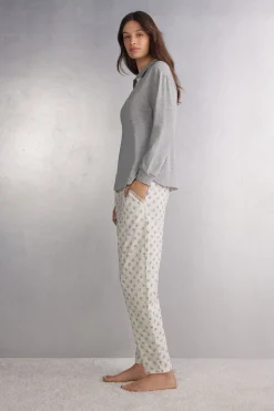 Lange Broek van Superior Katoen Dusty Flower