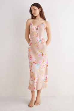 Lange Onderjurk van Viscose Satijn Here Comes The Sun