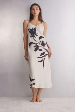 Lange Onderjurk van Viscose Satijn Sleepless Nights