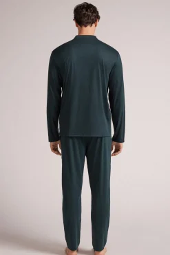 Lange Pyjama met Open Voorzijde van Katoen