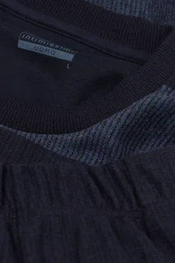 Lange Pyjama Tricot Blauwe Strepen