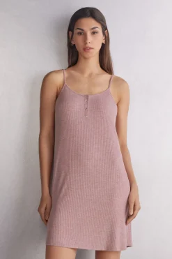 Nachthemd met Dunne Schouderbandjes Chic Comfort
