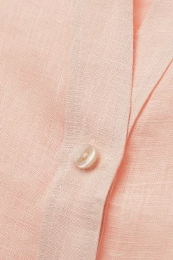 Overhemdblouse met korte mouwen van linnen