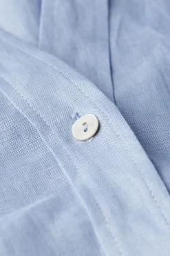 Overhemdblouse met korte mouwen van linnen
