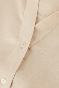 Overhemdblouse met korte mouwen van linnen