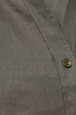Overhemdblouse met korte mouwen van linnen