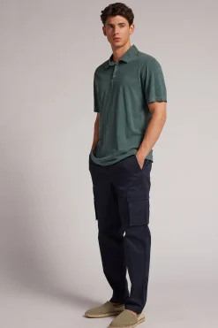 Polo met Korte Mouwen Washed Collection van Gevlamd Katoen