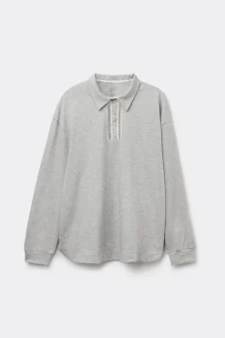 Polo met Lange Mouwen van Superior Katoen Dusty Flower