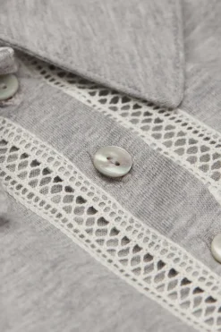Polo met Lange Mouwen van Superior Katoen Dusty Flower