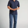 Poloshirt met Korte Mouwen en Rits van Gemerceriseerd Premium Katoen
