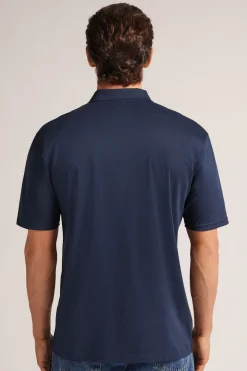 Poloshirt met Korte Mouwen en Rits van Gemerceriseerd Premium Katoen