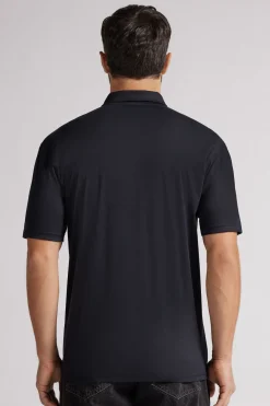 Poloshirt met Korte Mouwen en Rits van Gemerceriseerd Premium Katoen